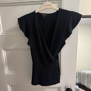 Elegant Black Wrap Top